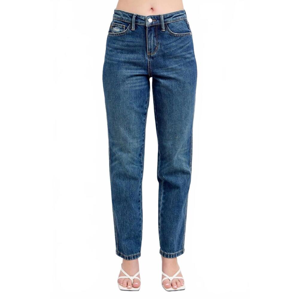 Judy Blue Straight Leg Jeans in Classic Blue Wash